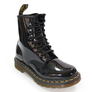 Dr Martens Women's 1460 Boots High Shine Black Patent Leather Sz 6 DAMAGED READ